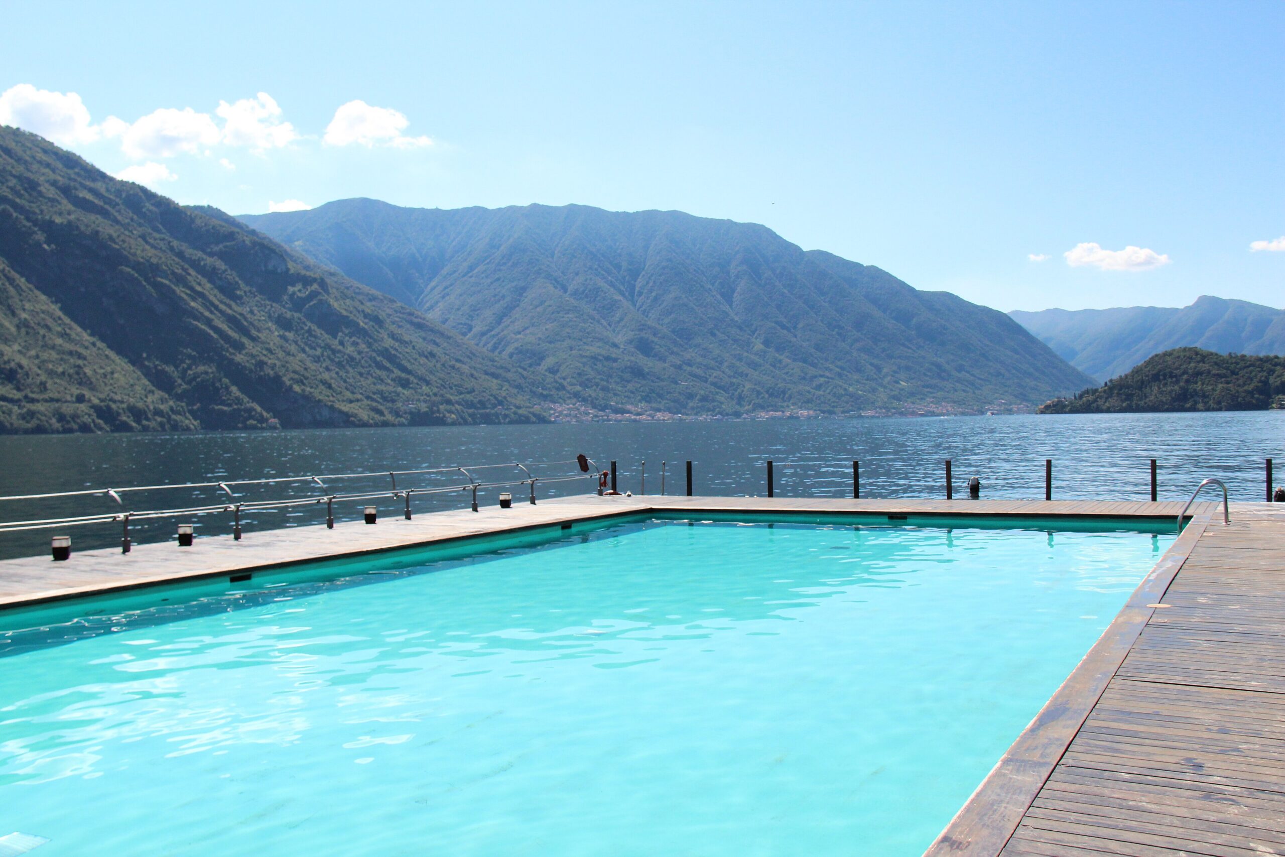 The floating pool at Grand Hotel Tremezzo, Lake Como