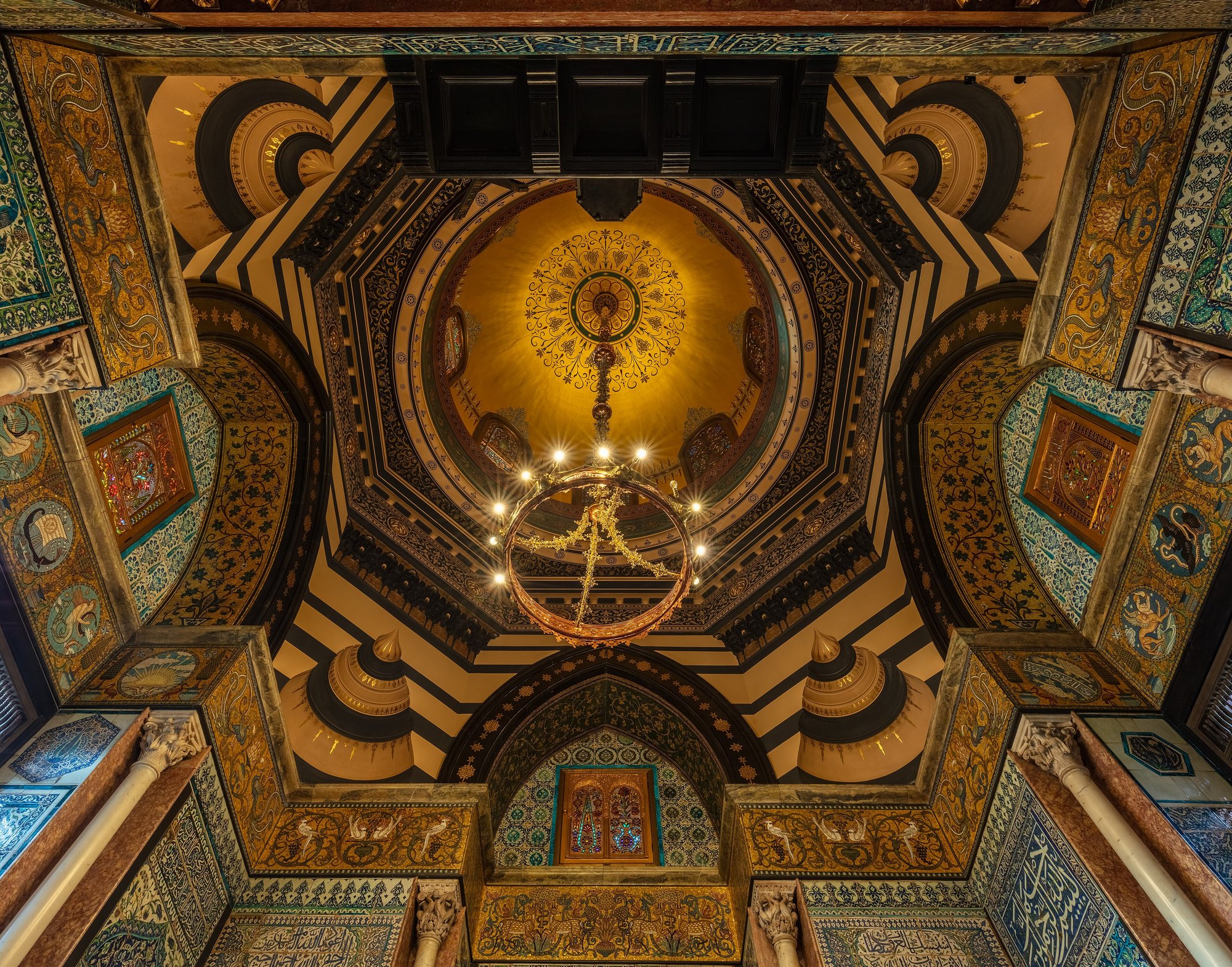 The gilded dome of the Arab Hall at Leighton House, Holland Park