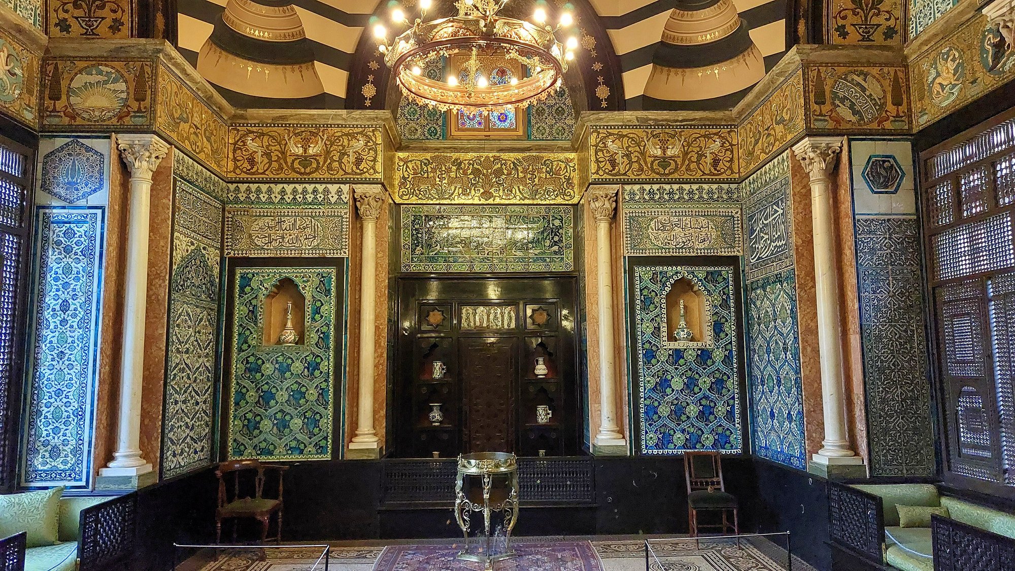 The Arab Hall at Leighton House, Holland Park, with its Iznik tiles and central fountain